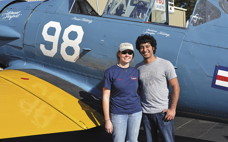 Jennifer Telling and Shahin Mehrabanzad in their Yellow Jacket Flying Club days