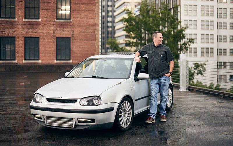 Cole Getzler and his car