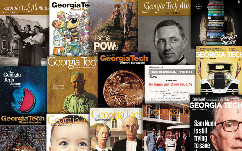 collage of Tech alumni magazine images