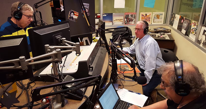 older gentleman in a radio booth