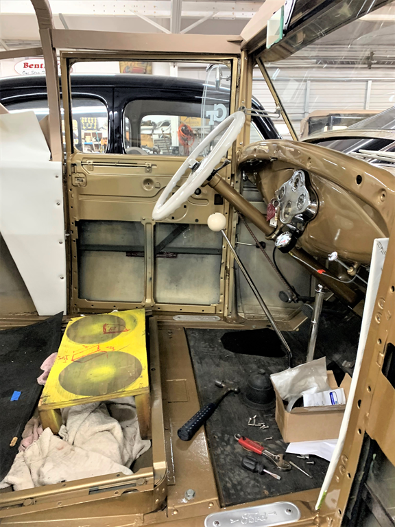 Progress of refurbishing the Model A Ford to look like the Ramblin' Wreck