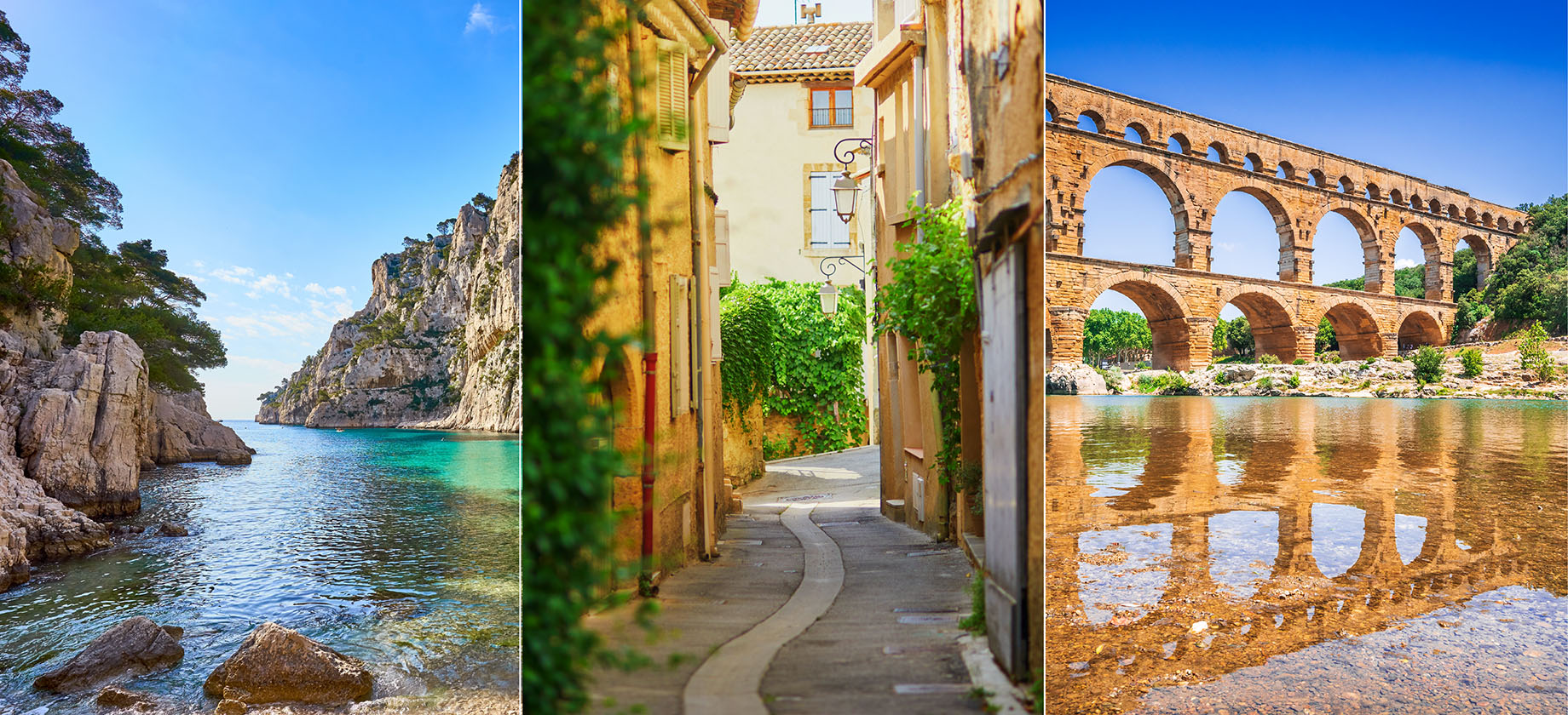 Collage of photos from Provence, France