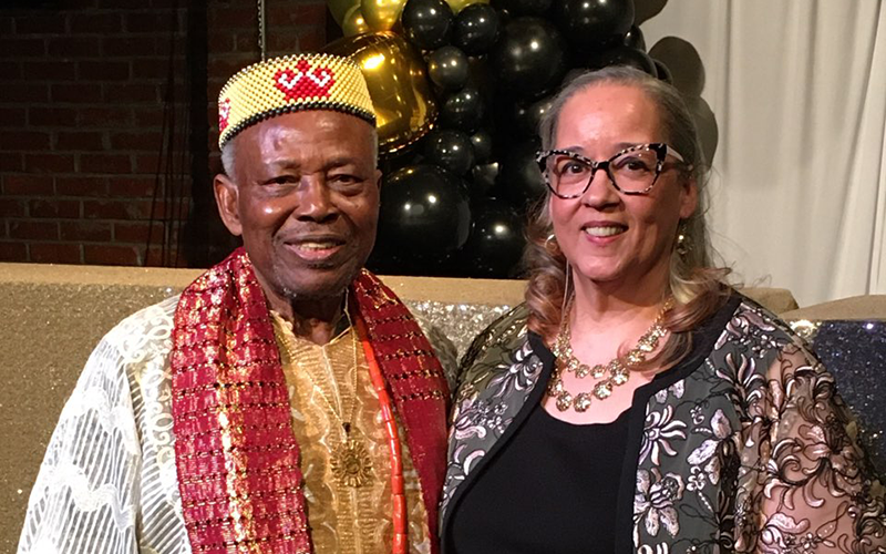 Ramona Jones with Tech Professor Emeritus Augustine Esogbue