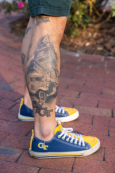 Patrick's tattoo of tech tower