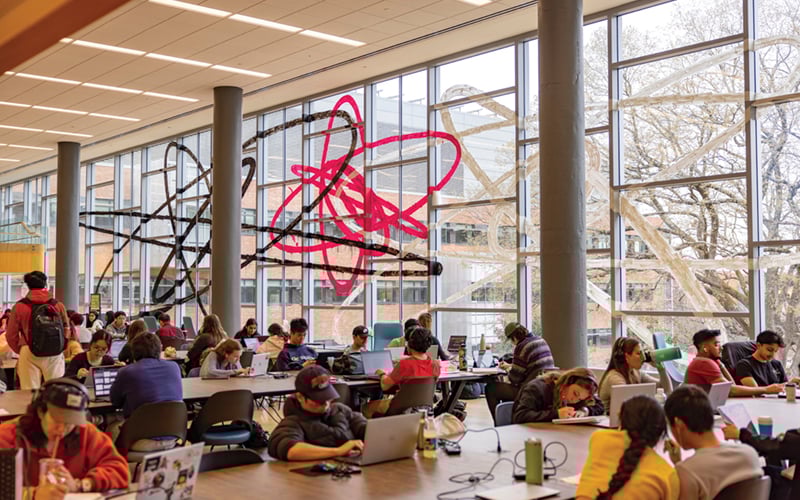 Art installation in Price Gilbert Library